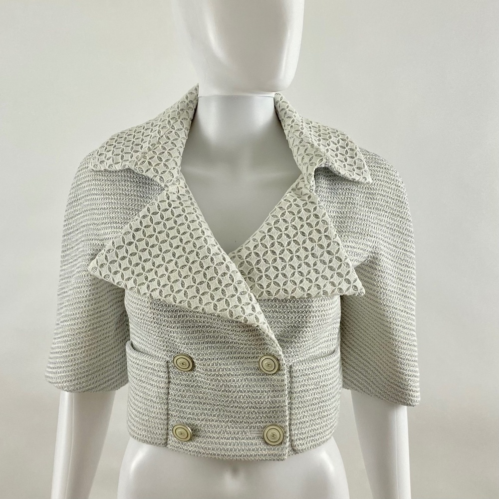 CHANEL Tweed Eyelet Crop Jacket
